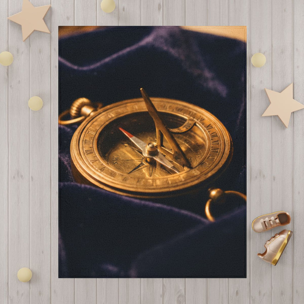 Vintage Brass Sundial Toddler Blanket
