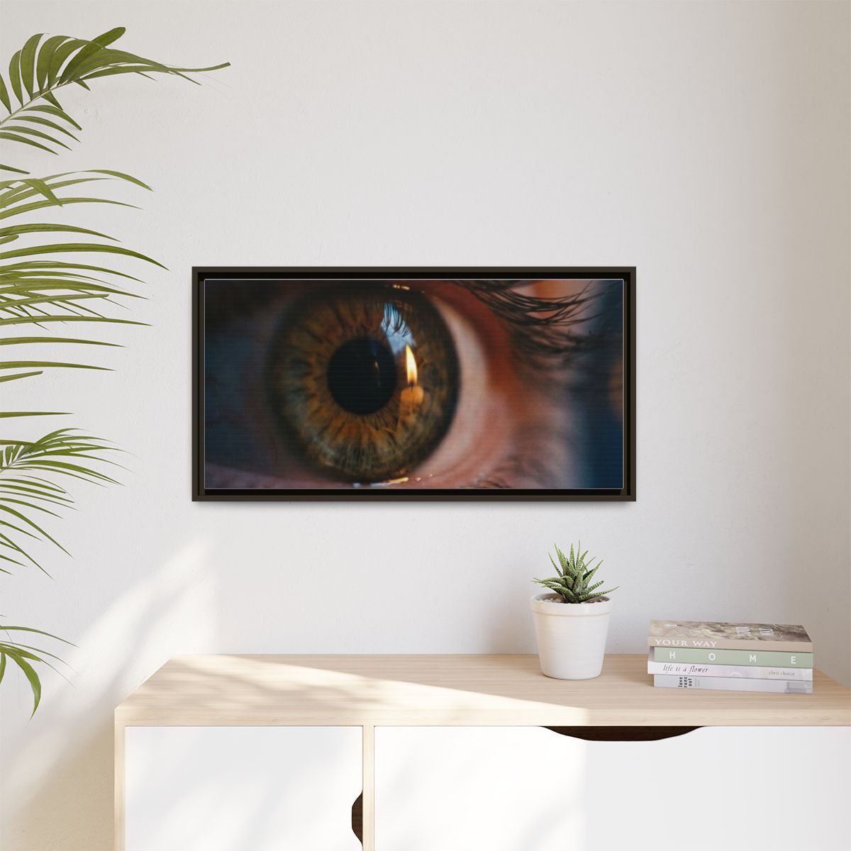 Matte Canvas, Framed - Amber Iris Reflection Fine Art Print...