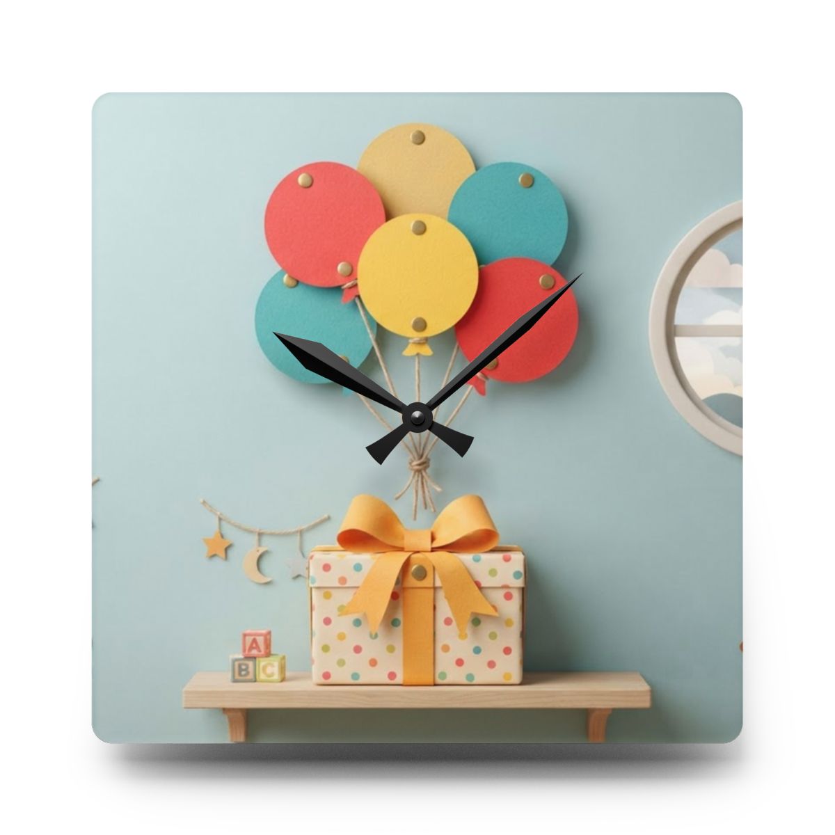 Acrylic Wall Clock - Playful Celebration Time | Echovira...