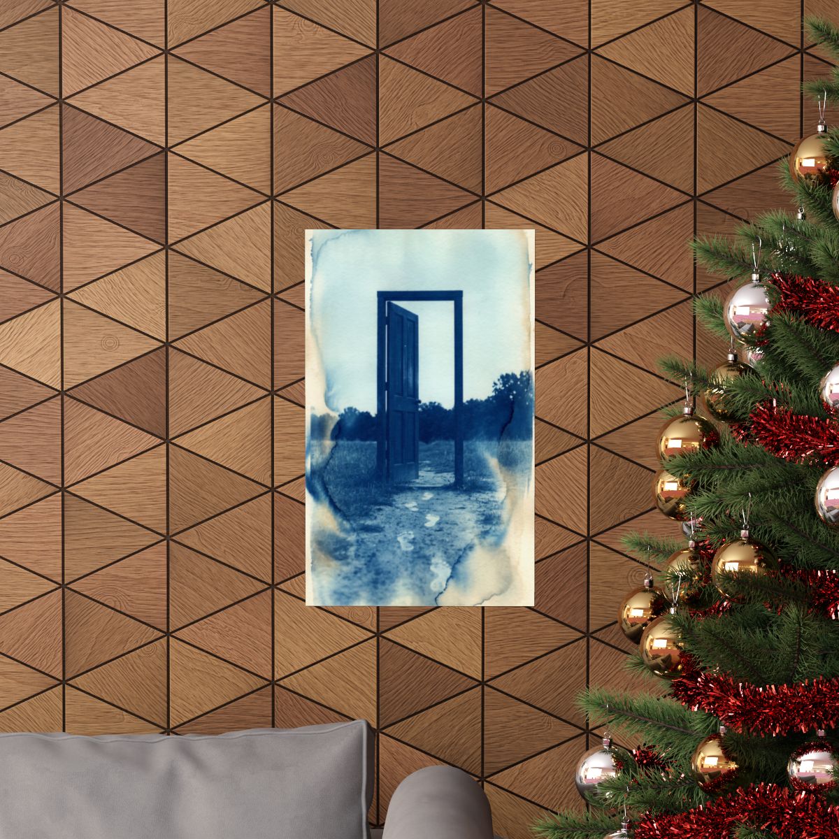 Matte Vertical Poster - Cyanotype Gate (8×10 & 36×54) |...