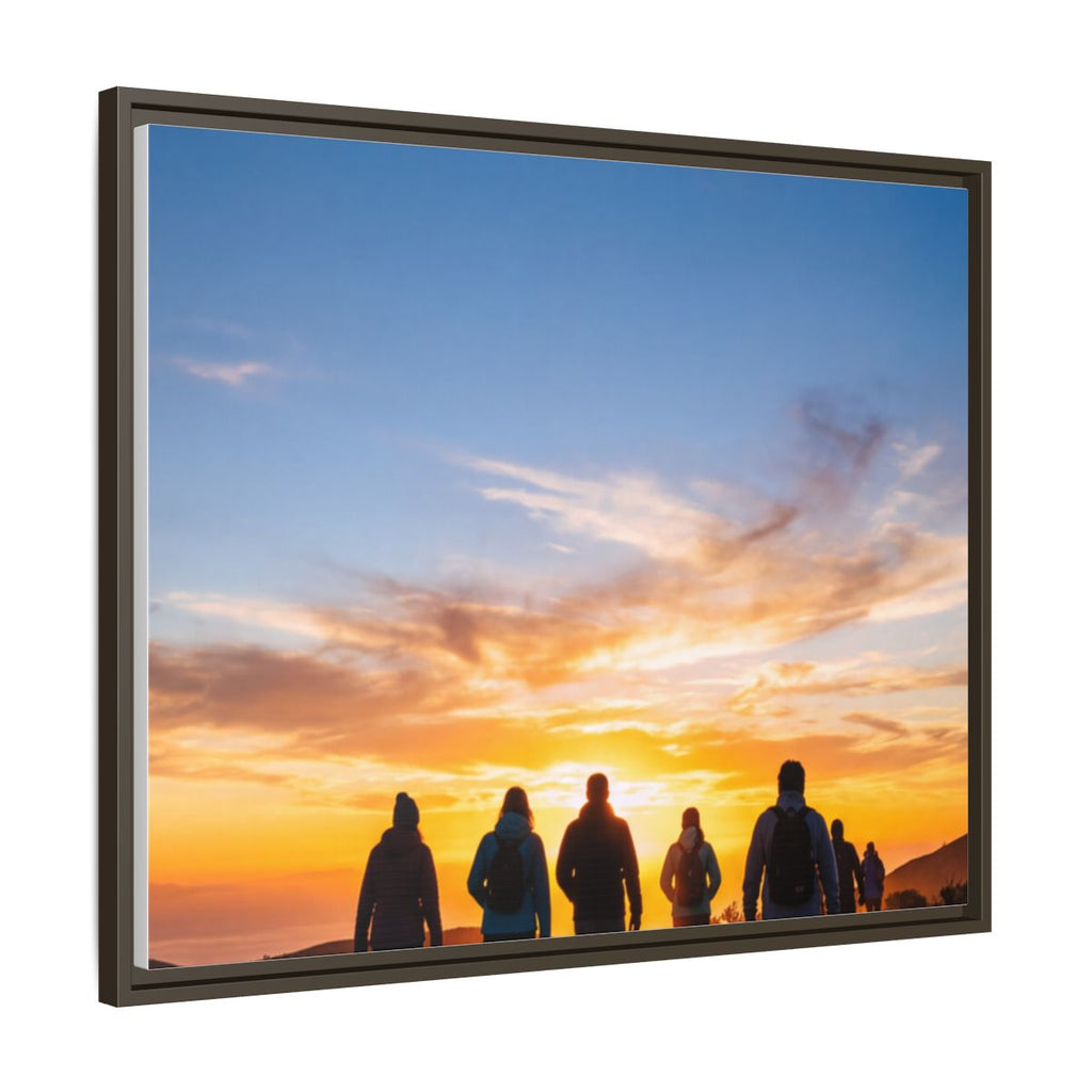 Framed Canvas - Sunset Silhouette — Espresso / 1.25"