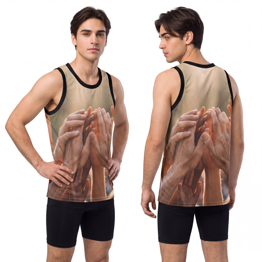 Men's Unisex Basketball Jersey - Golden Rays of Unity Wall...