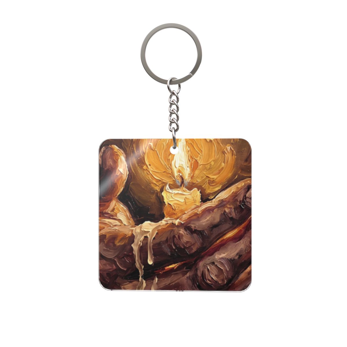 Square Keychain - Luminous Embers | Echovira Gallery