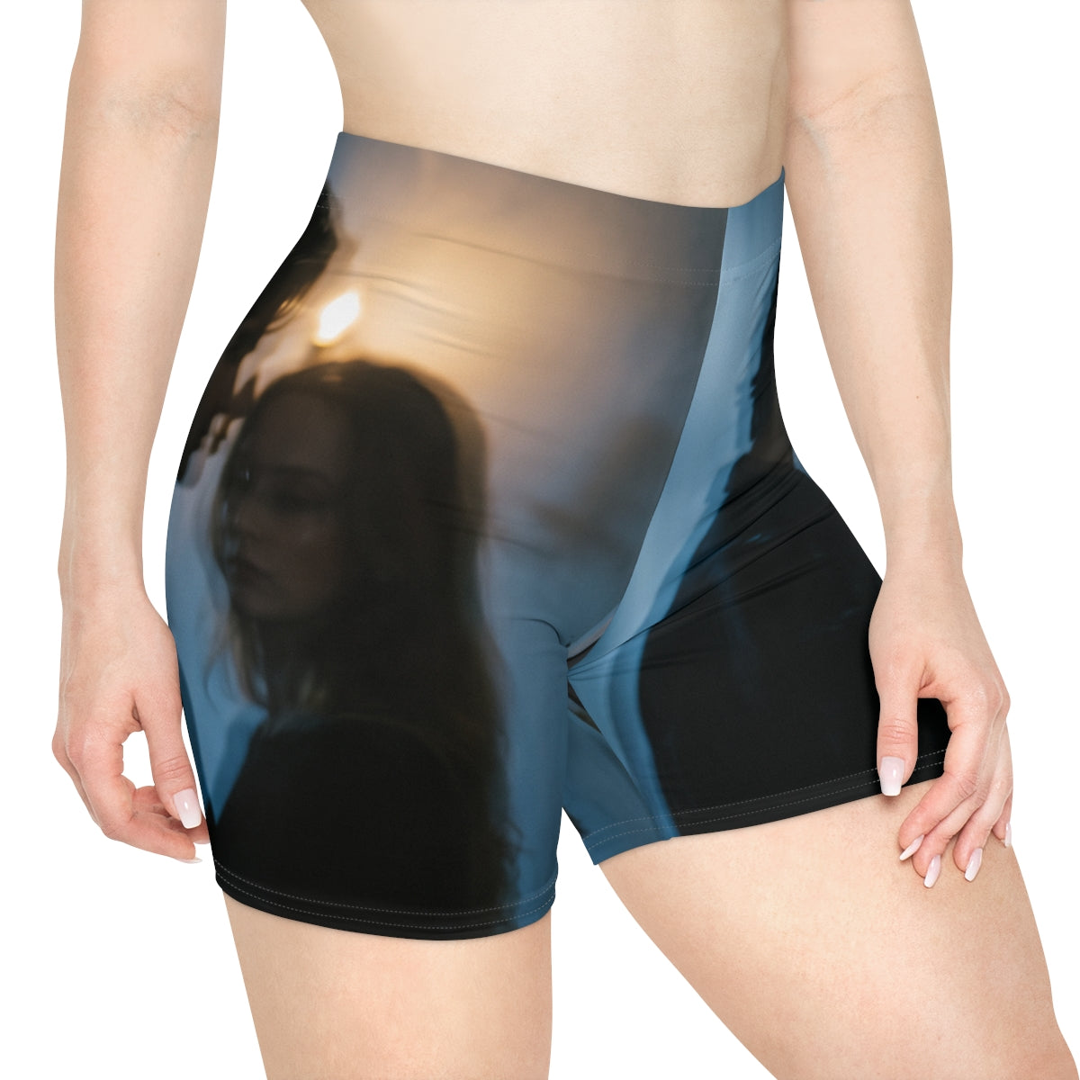 Women's Biker Shorts - Midnight Reflections - Moody Gym Wear...