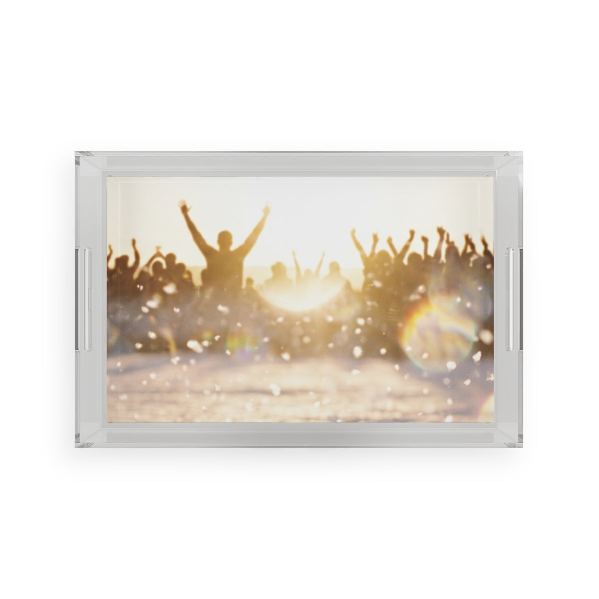 Golden Hour Crowd Celebration Acrylic Tray