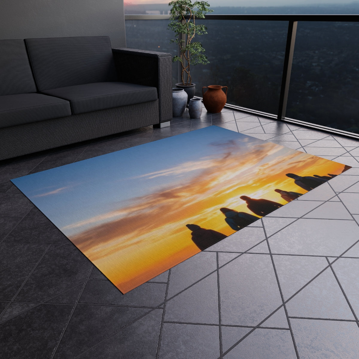 Outdoor Rug - Golden Hour Horizon | Echovira Gallery