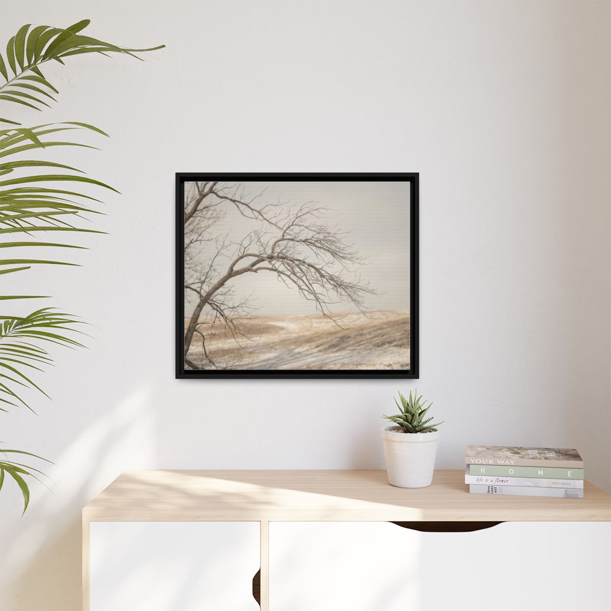 Matte Canvas, Framed - Winter Branch Solitude Landscape —......