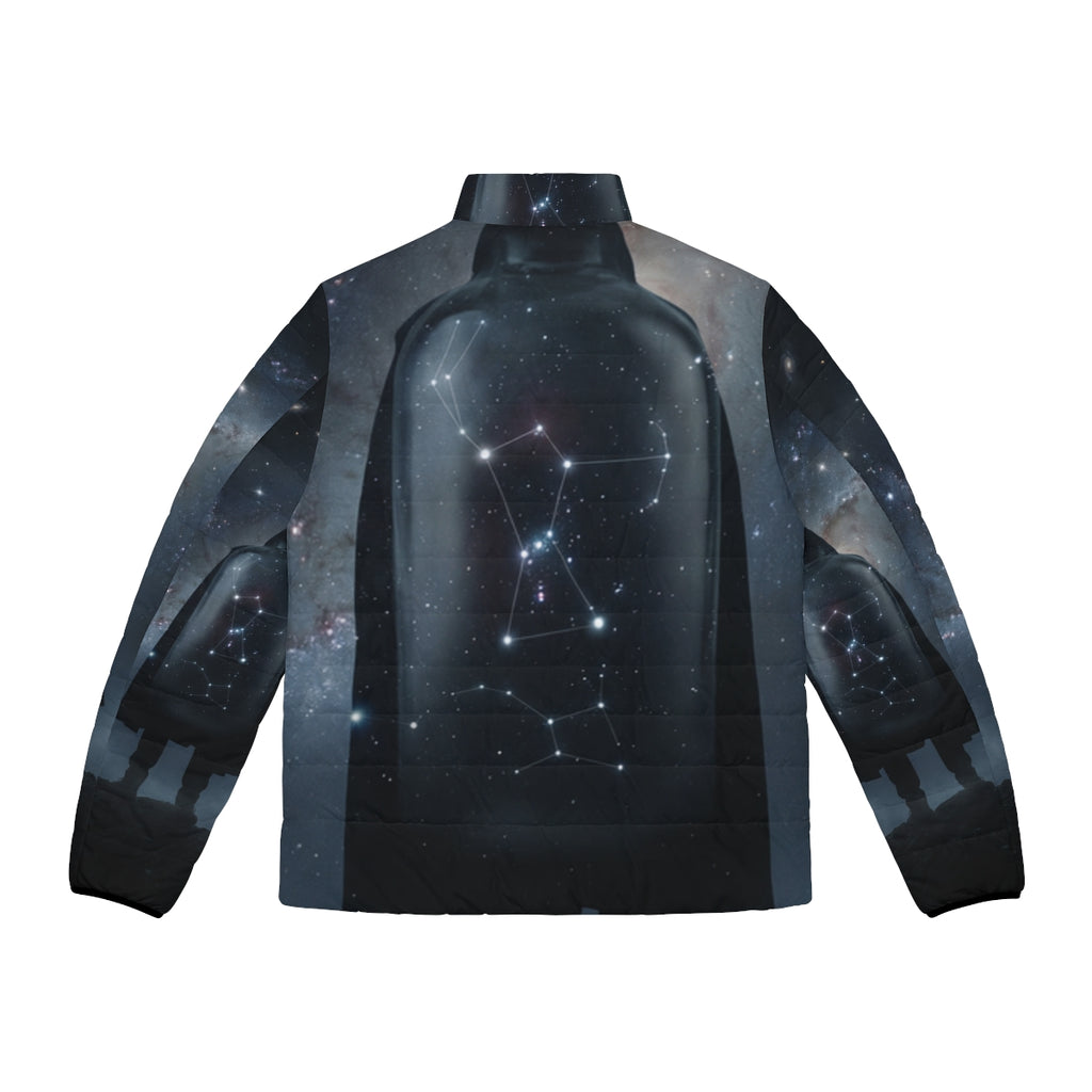 Men's Puffer Jacket with Cosmic Orion Art