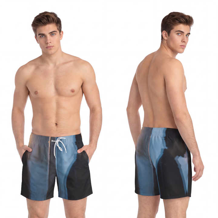 Midnight Reflections Swim Trunks - Moody Pool Style