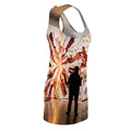 Crimson Burst Racerback Dress Avant-Garde Art
