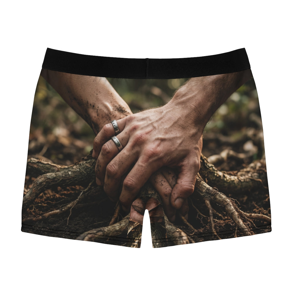 Men's Boxer Briefs with Forest Root Art