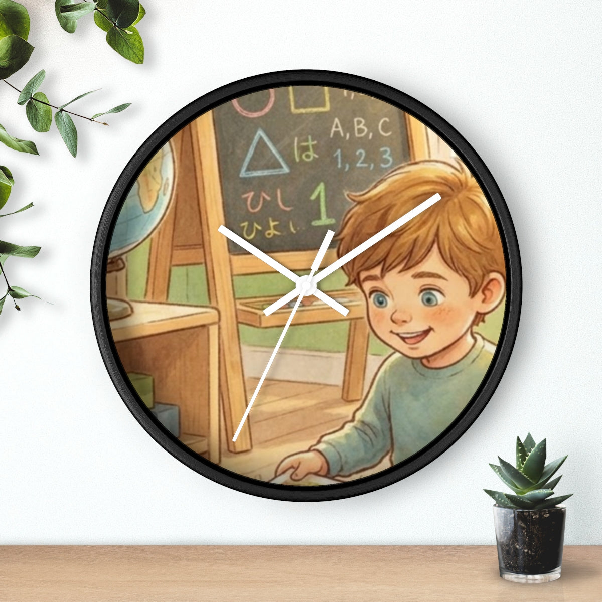 Wall Clock - Curious Reader Storybook Art Print | Echovira...