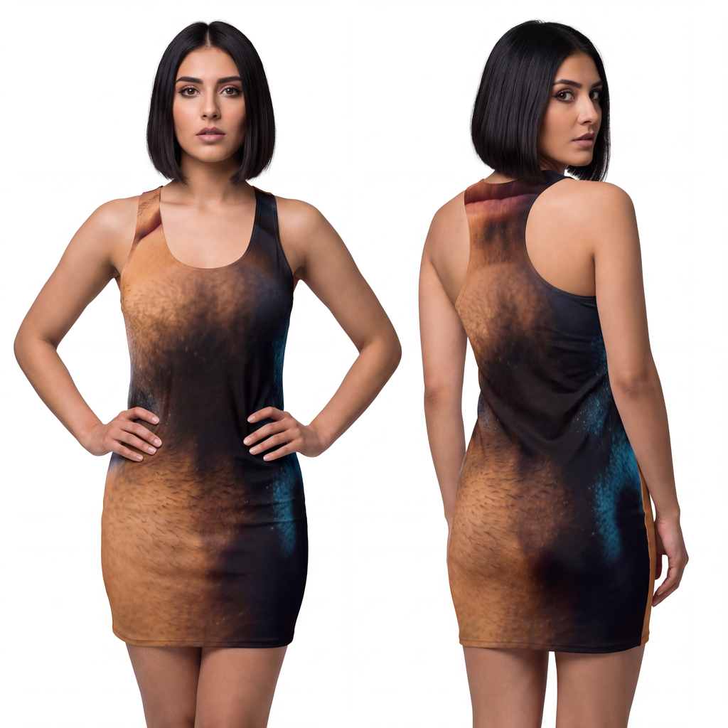 Women's Cut & Sew Racerback Dress - Neon Horizon Portrait |...