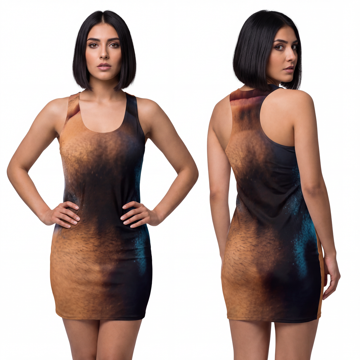 Women's Cut & Sew Racerback Dress - Neon Horizon Portrait |...