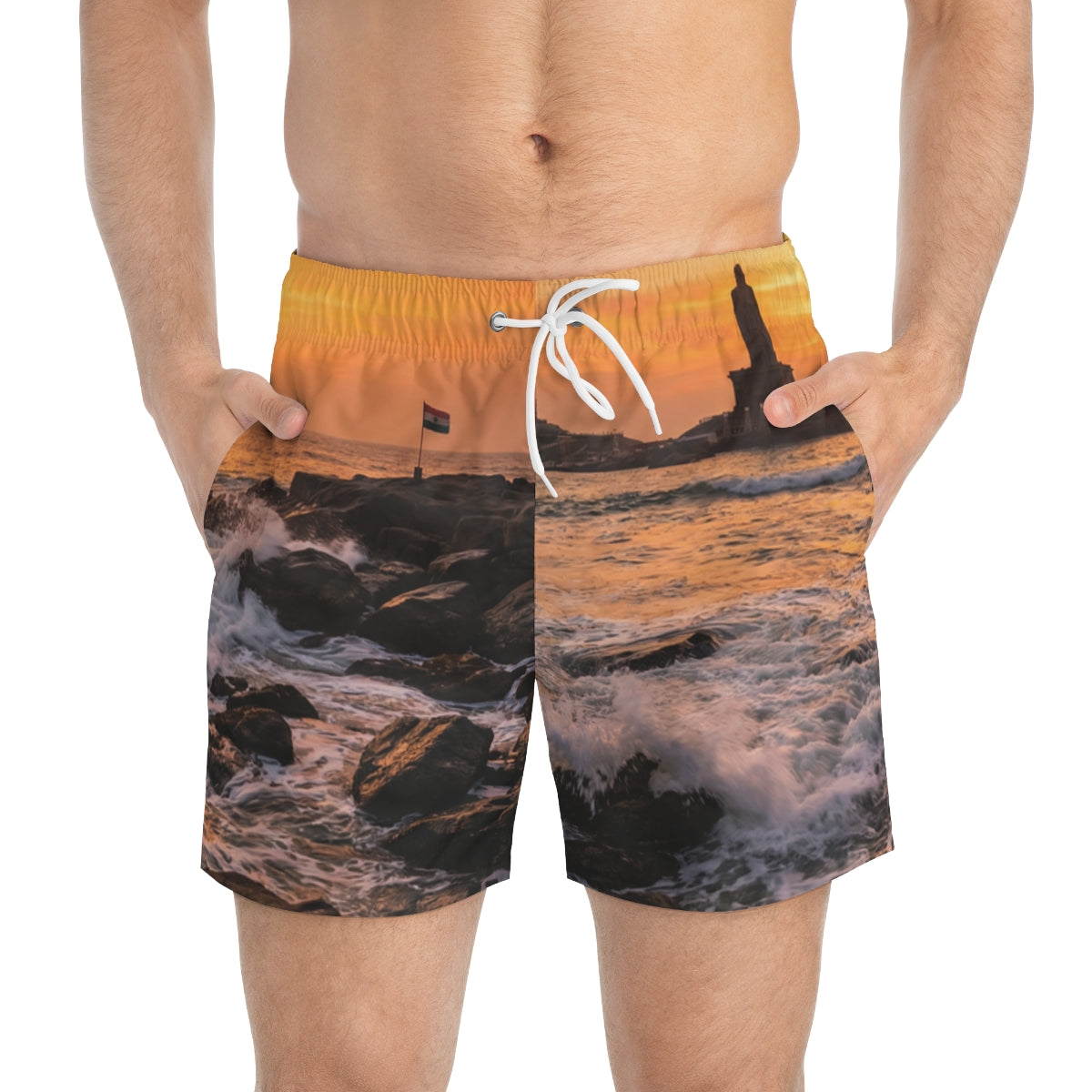 Swim Trunks - Crashing Ocean Waves Glow