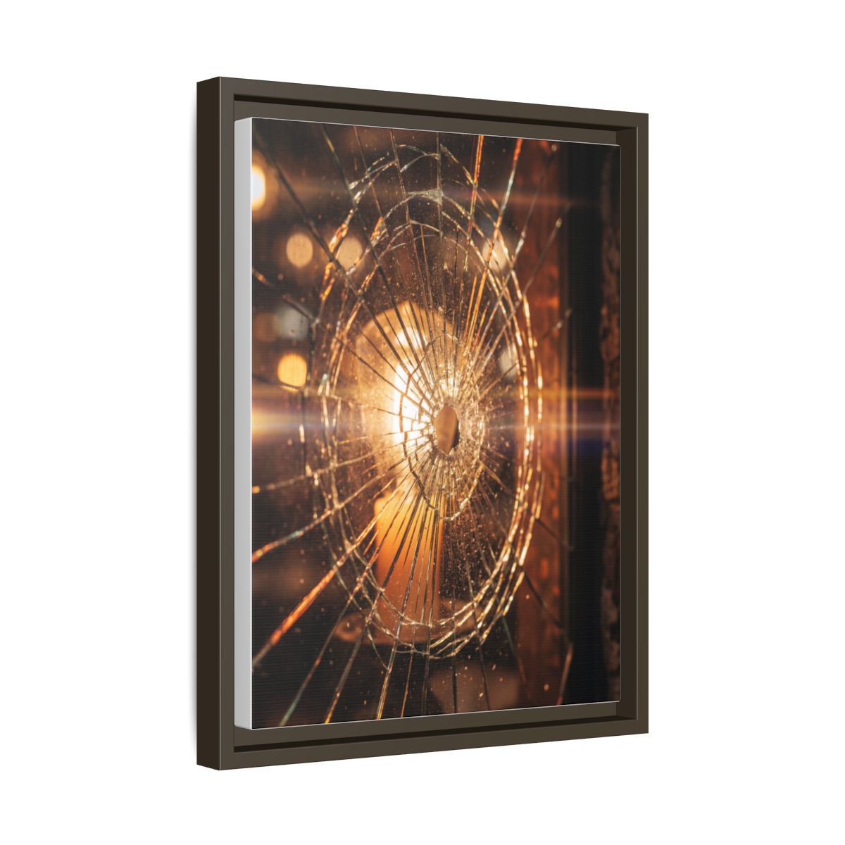 Framed Matte Canvas - Shattered Glass — Espresso / 1.25"