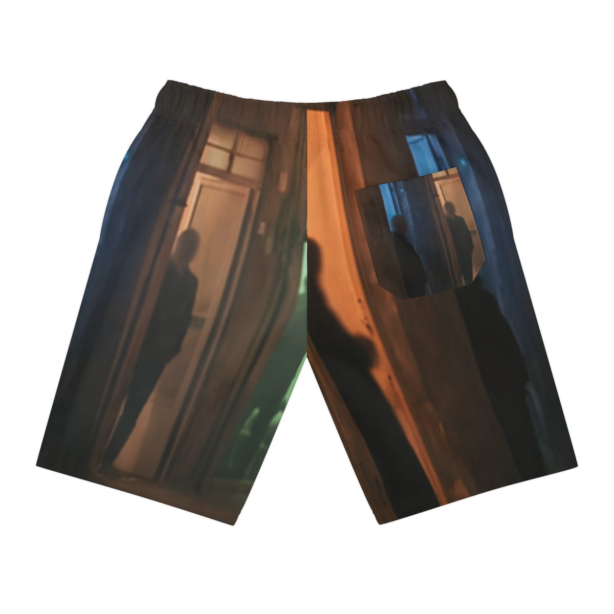 Men's Athletic Long Shorts - Nocturnal Alleyway Misty Street...