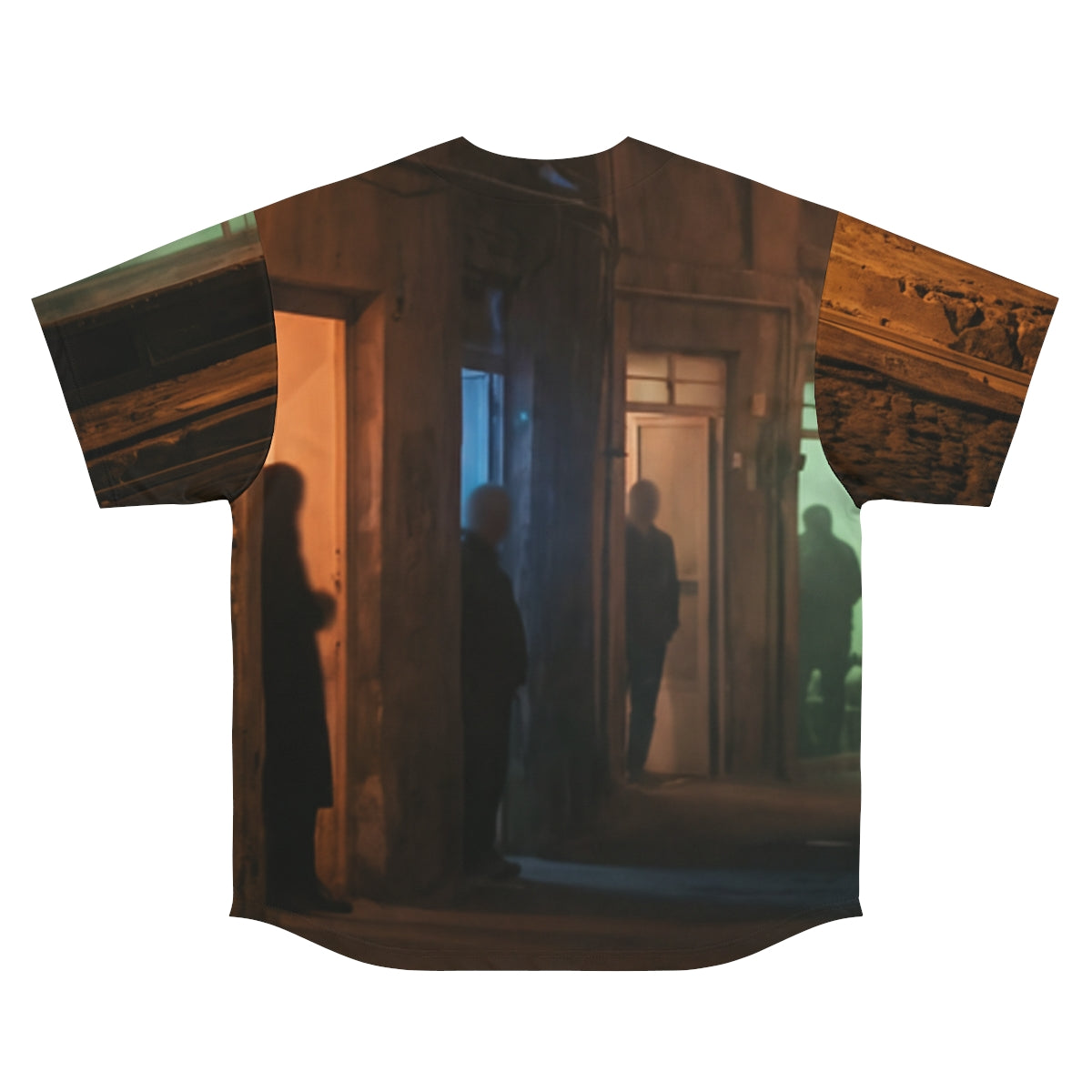 Men's Baseball Jersey - Shadowed Alleyway Mystery Art Print...