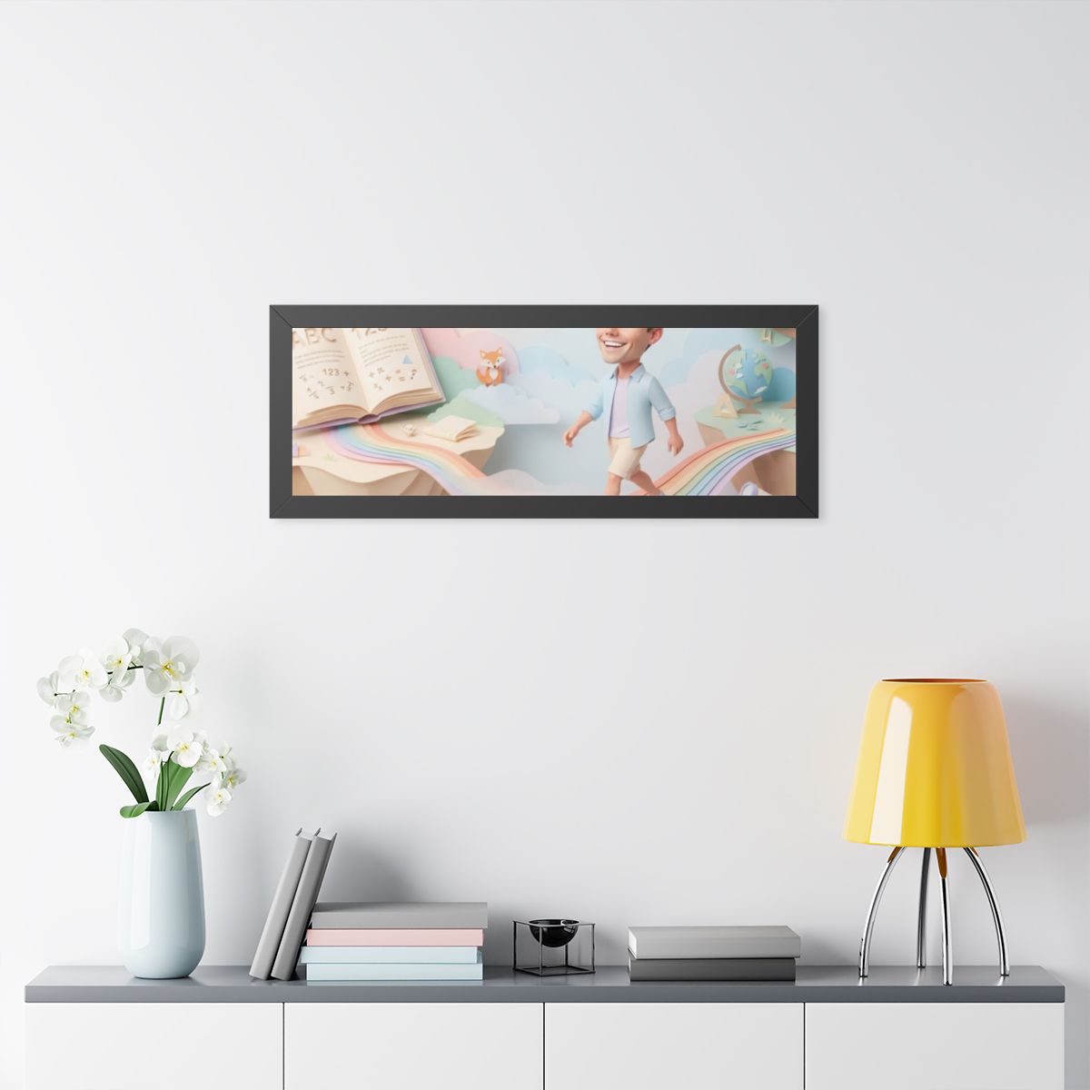 Framed Horizontal Poster - Rainbow Odyssey — Black (14×11......