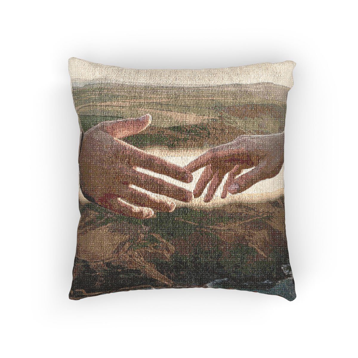 Woven Pillow - The Infinite Touch | Ethereal Coastal Art |...