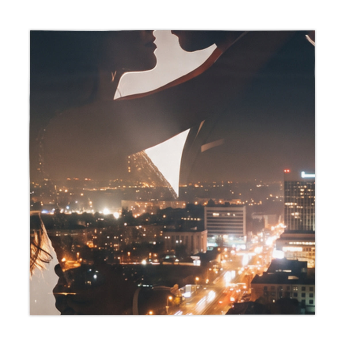 Tablecloth - City Lights Skyline | Echovira Gallery