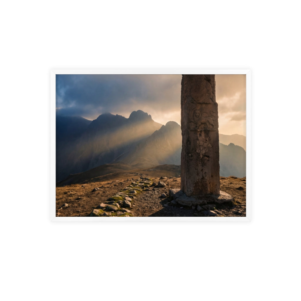 Wooden Framed Poster - Mystic Peak