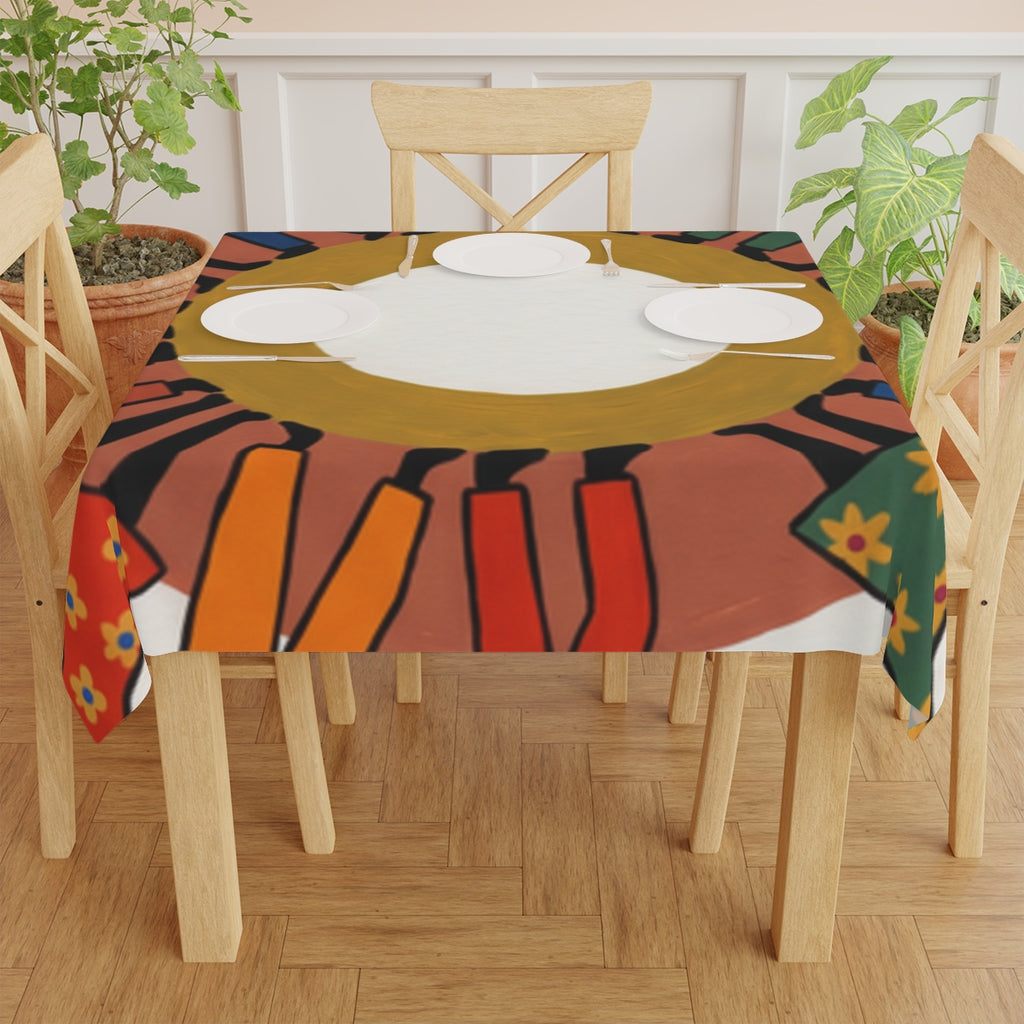 Tablecloth - Unity Mandala Folk Art | Echovira Gallery