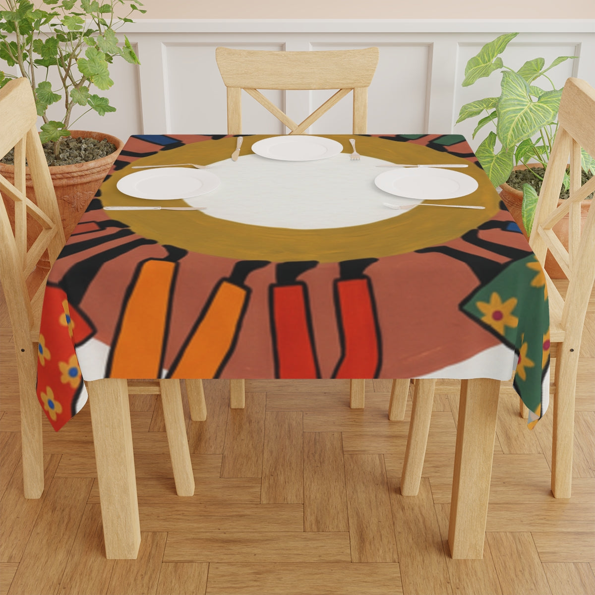 Tablecloth - Unity Mandala Folk Art | Echovira Gallery