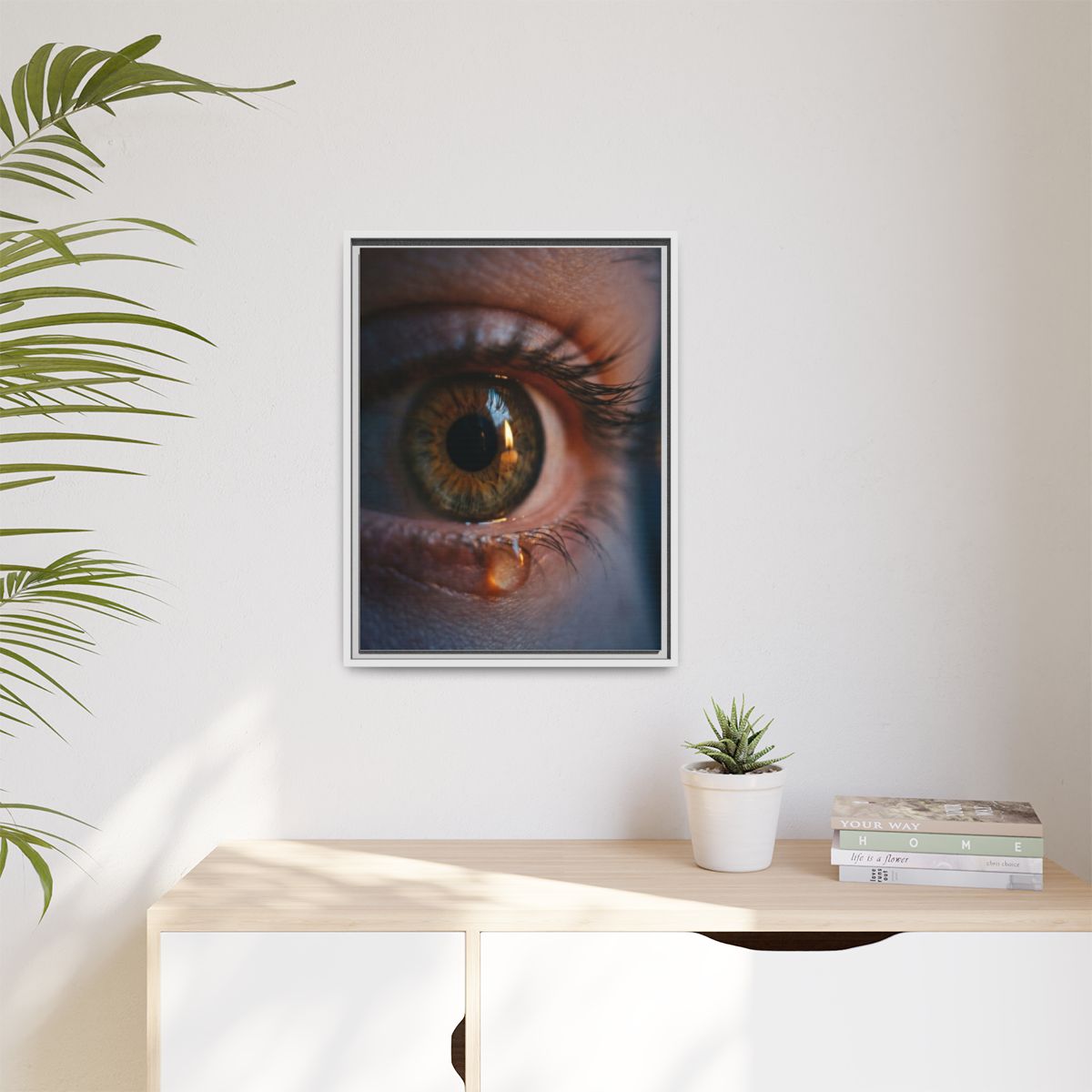 Matte Canvas, Framed - Amber Iris Reflection Fine Art Print...