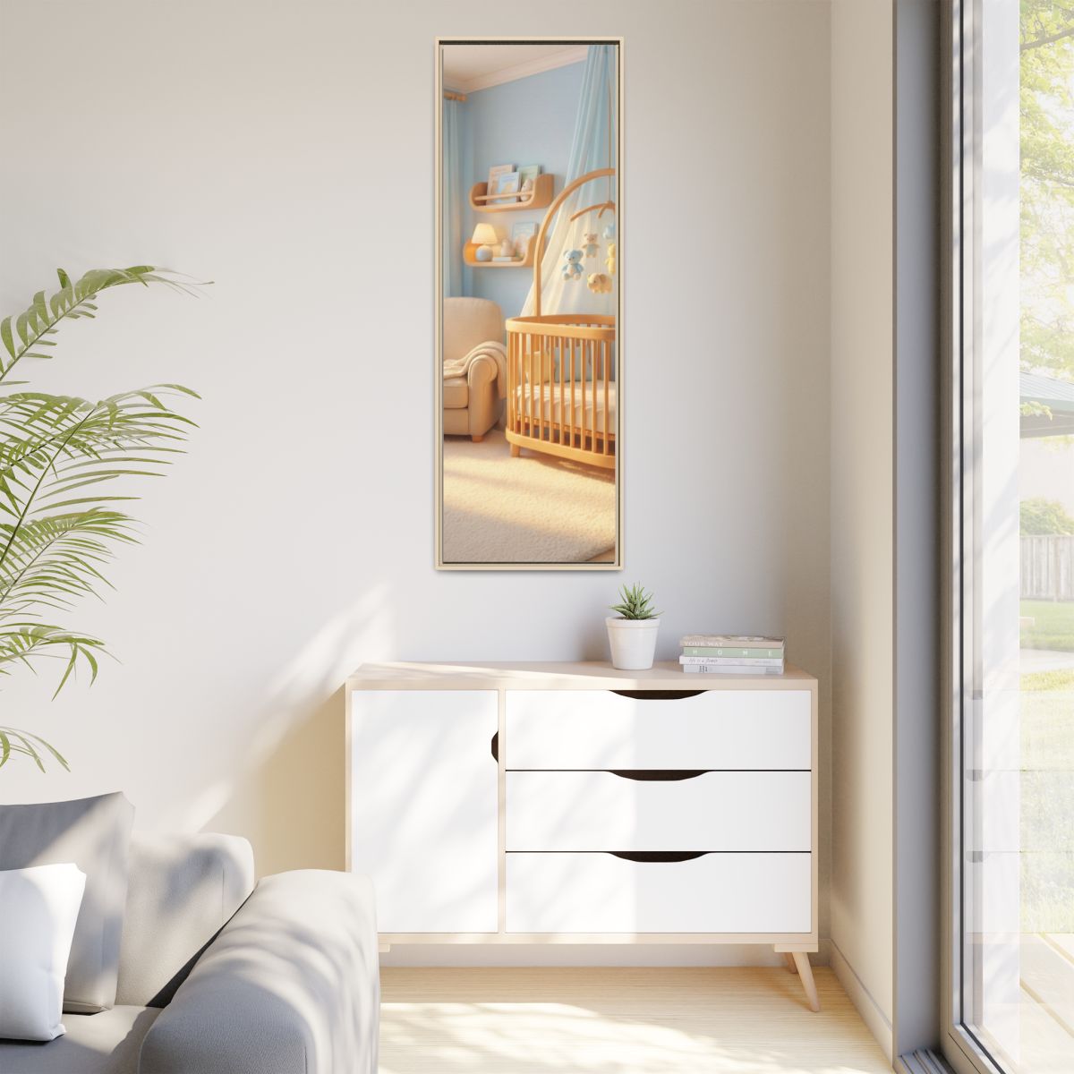 Matte Canvas, Framed - Dreamy Serene Nursery Art — Natural /...
