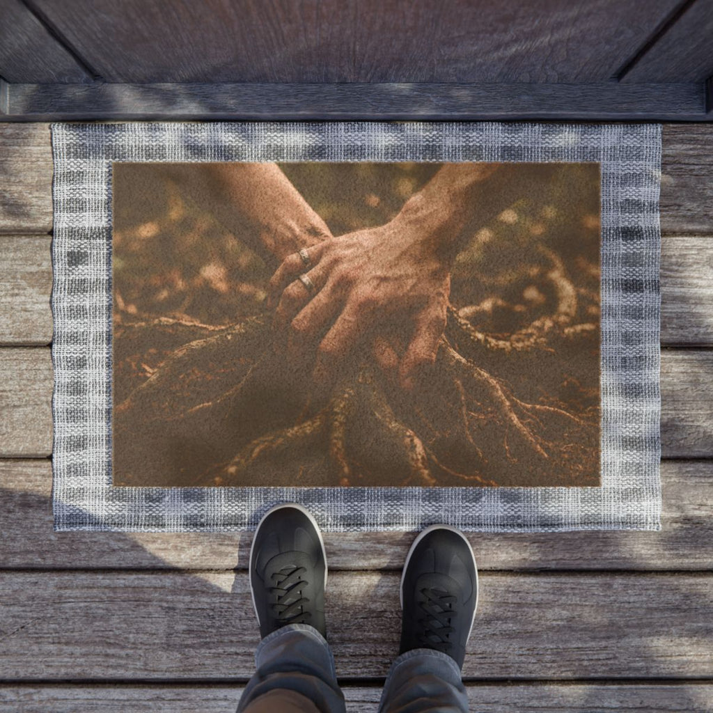 Doormat with Forest Roots and Hands Art
