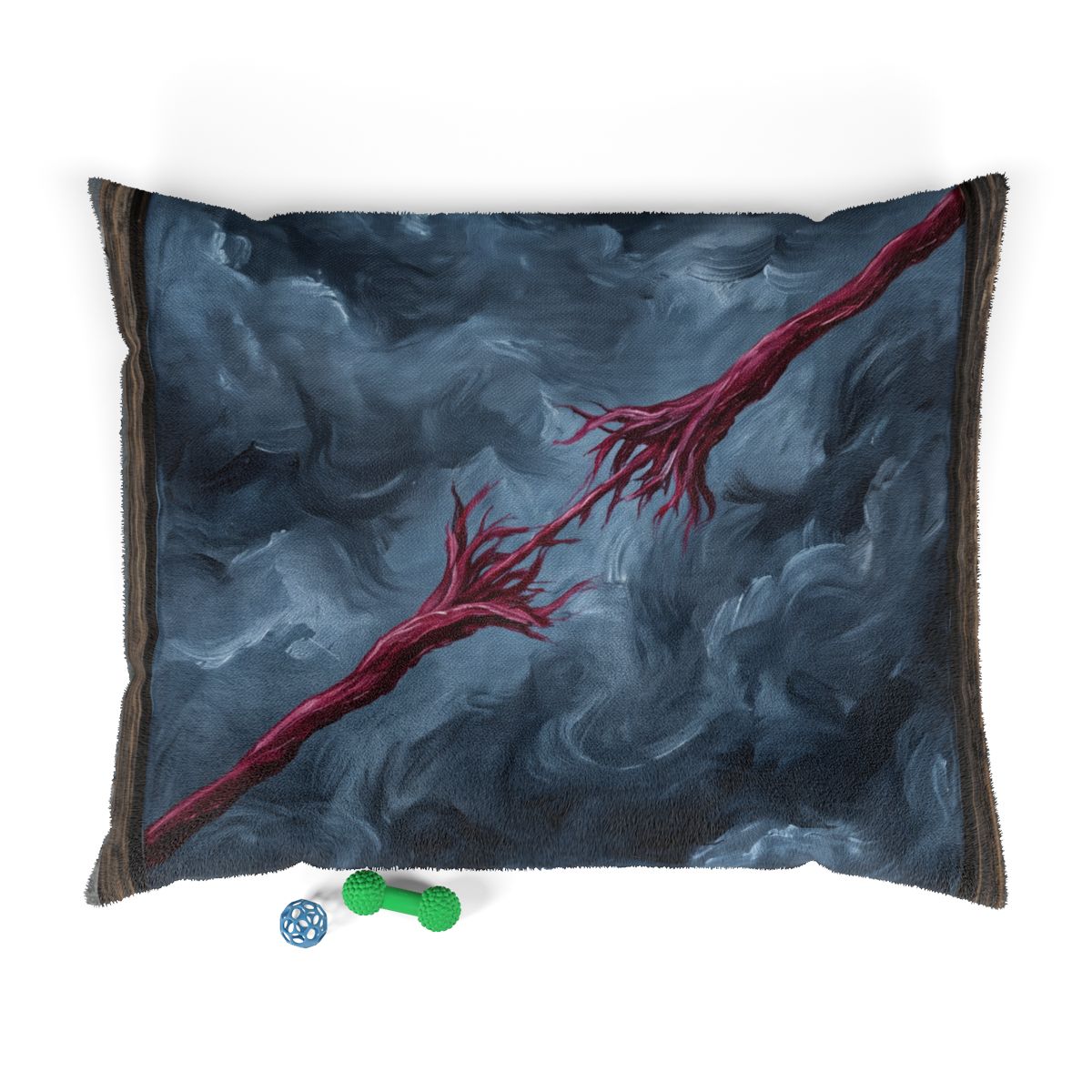 Crimson Tether Abstract Expressionist Pet Bed
