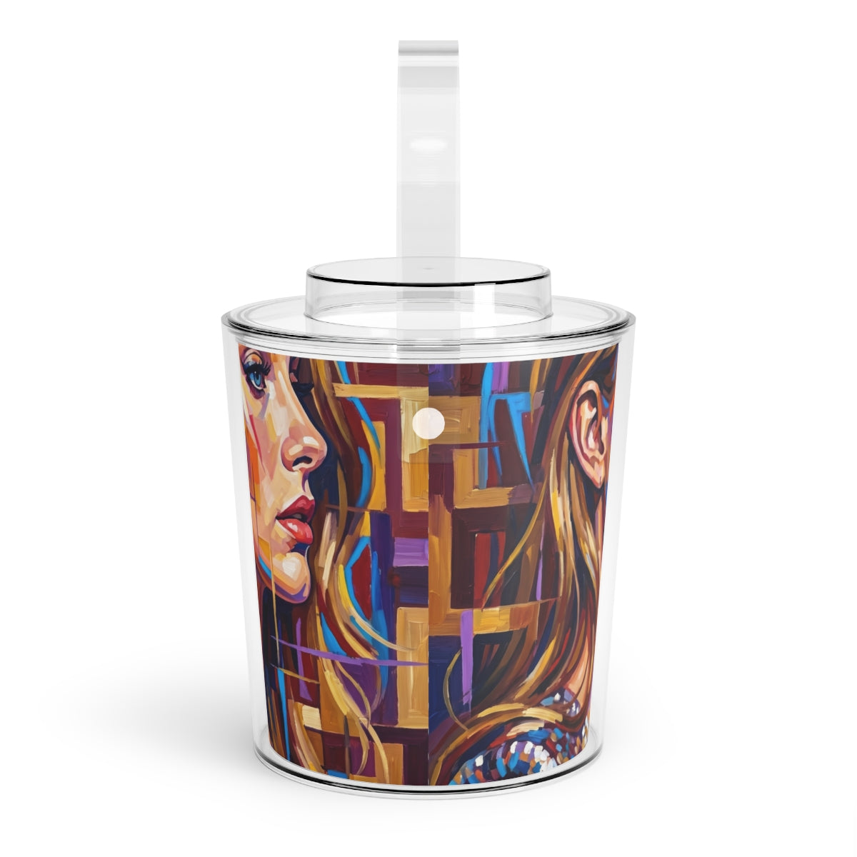 Ice Bucket with Tongs - Shattered Elegance | Echovira...