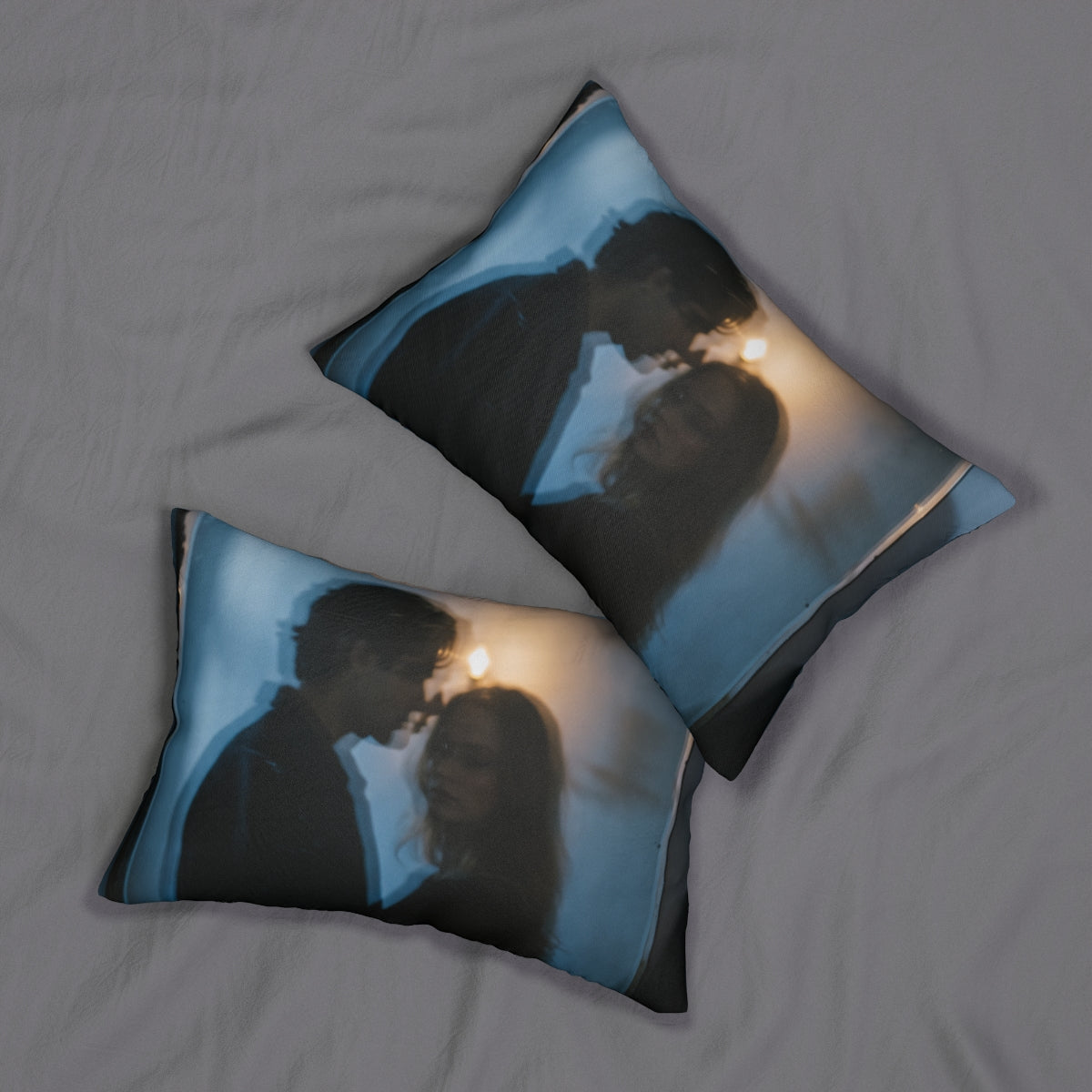 Midnight Shadow Lumbar Pillow - Cozy Bed Accent | Echovira...