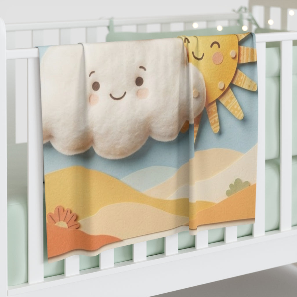 Baby Swaddle Blanket - Cloud Covering Sun Whimsical Nursery...