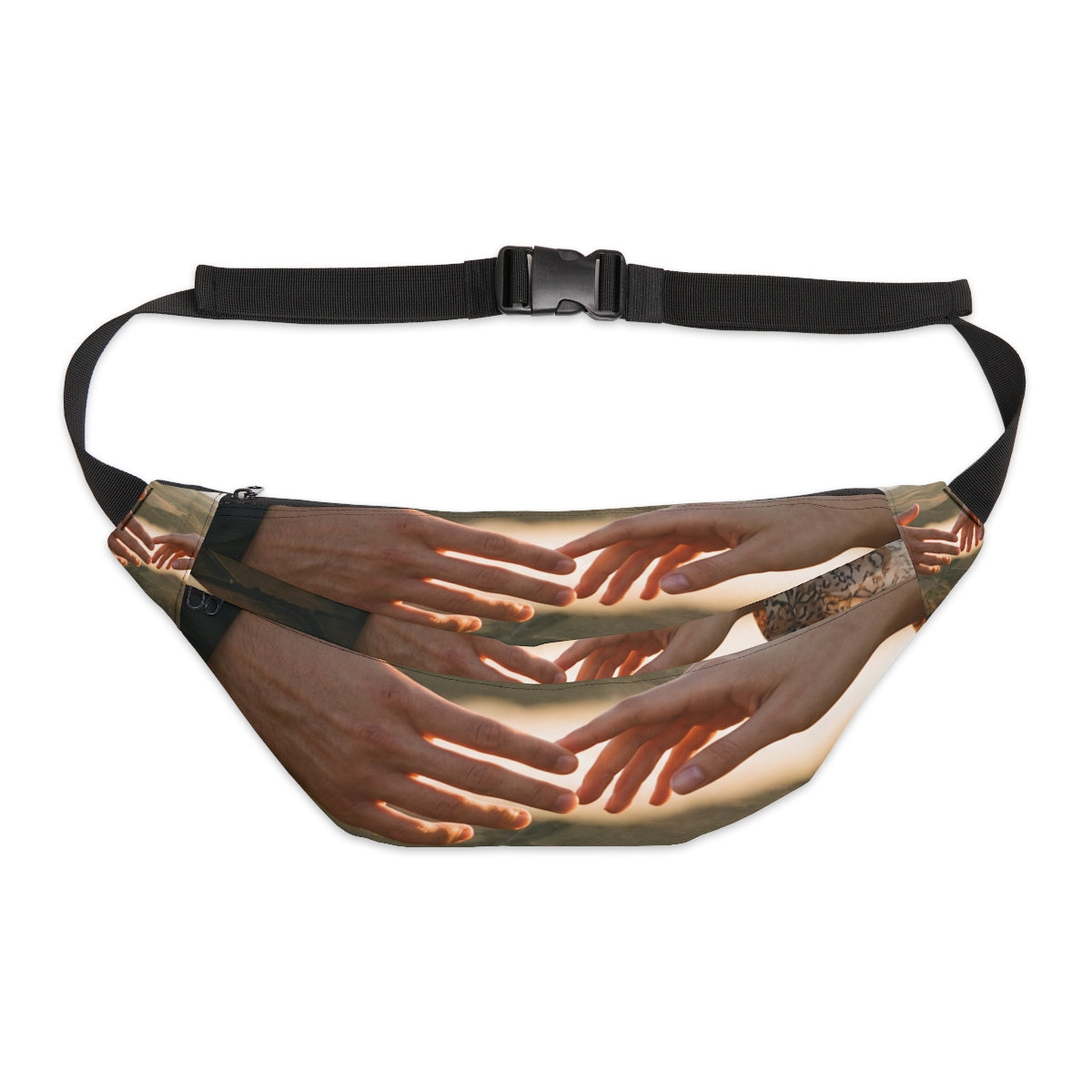 Large Fanny Pack - The Infinite Touch | Ethereal Coastal Art...