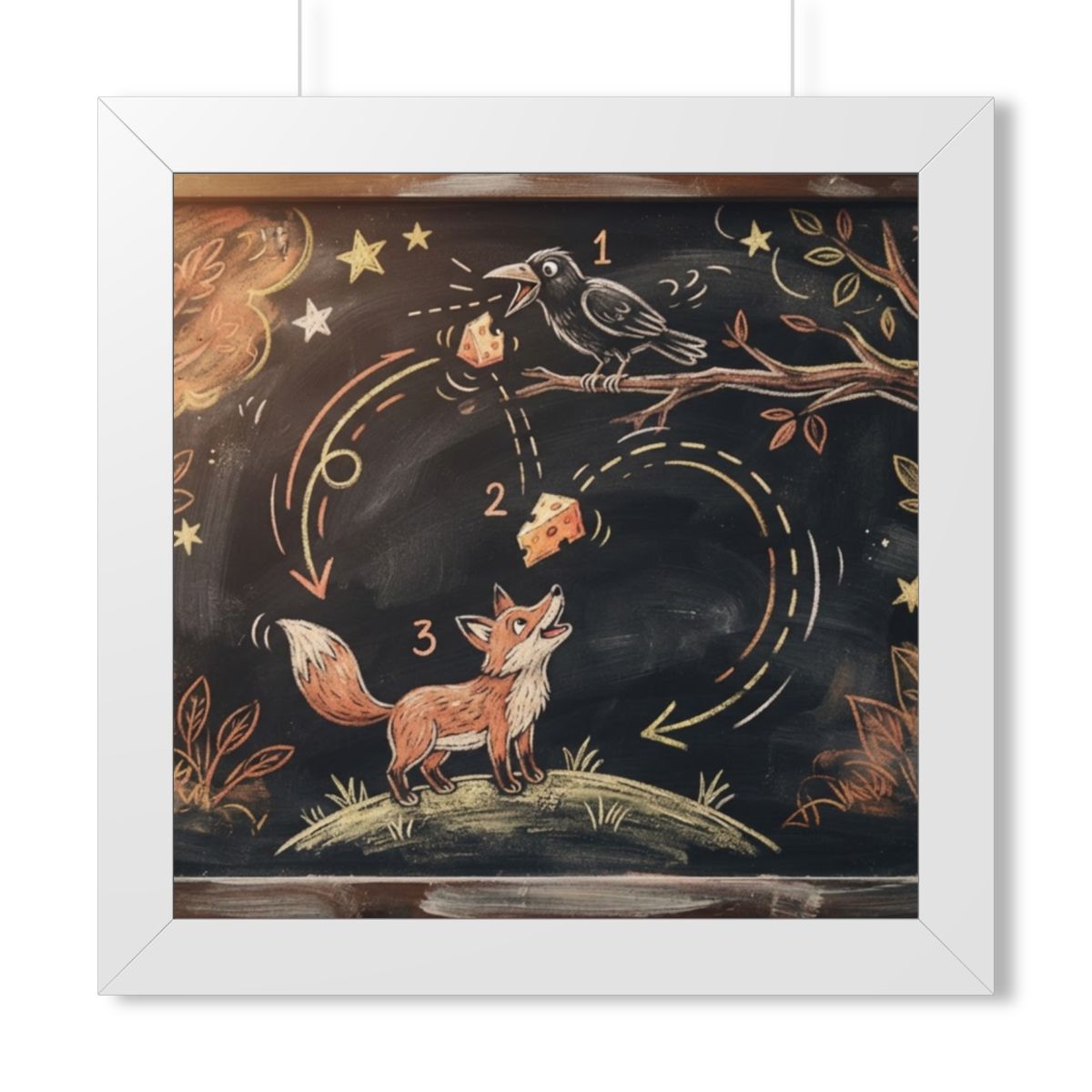 Framed Horizontal Poster - Storybook Slate — White (14×11......