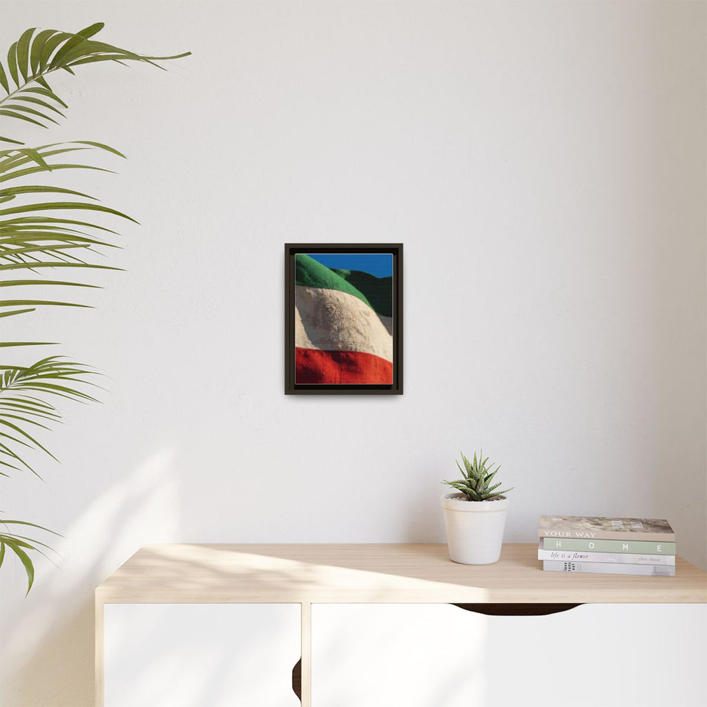 Framed Canvas Art - Distressed Flag — Espresso / 1.25"