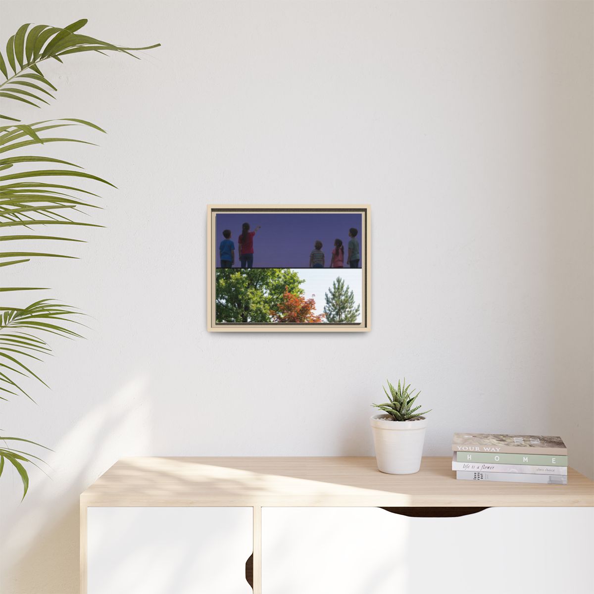Matte Canvas, Framed - Stardust & Forest Discovery — Natural...