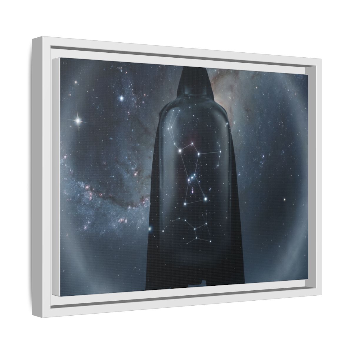 Framed Matte Canvas - Cosmic Sentinel — White / 1.25" (10×8, 12×9, 14×11, 16×12, 20×10, 18×12, 20×16, 24×16, 24×18, 36×12, 24×20, 32×16, 30×20, 30×24, 32×24, 48×16, 36×24, 48×24, 40×30, 60×20, 48×32, 60×30 & 60×40)