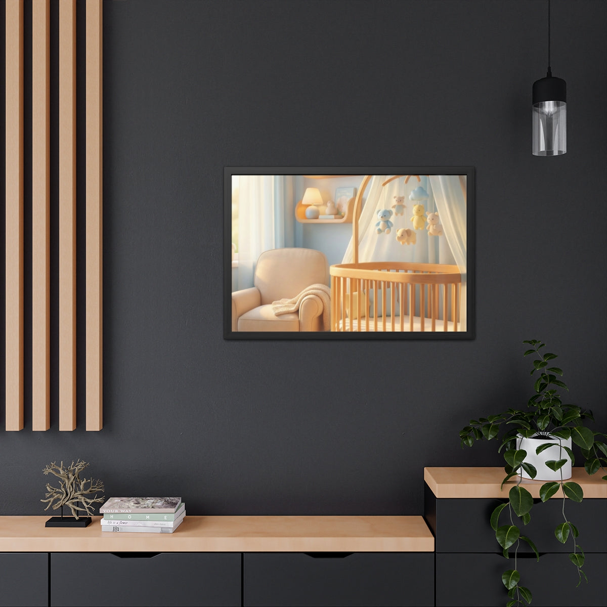 Framed Posters - Dreamy Serene Nursery Art — Landscape... |...