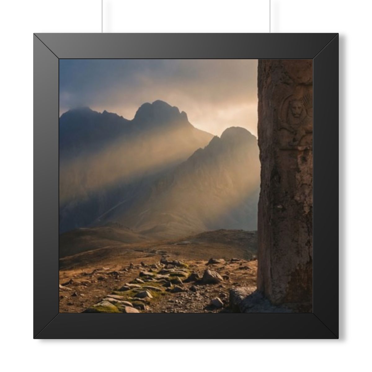 Framed Vertical Poster - Mystic Monolith Ancient Persian......