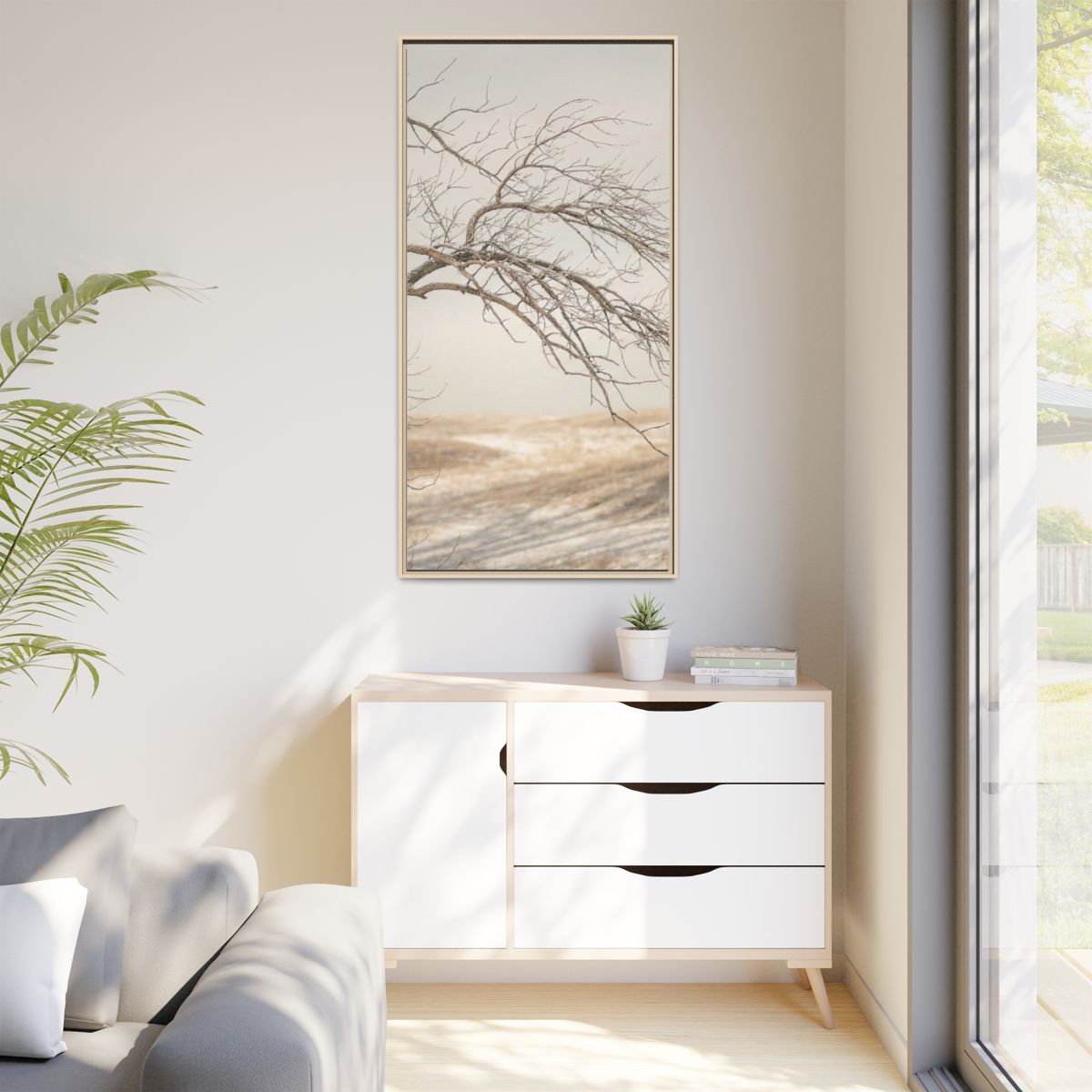 Matte Canvas, Framed - Winter Branch Solitude Landscape —......