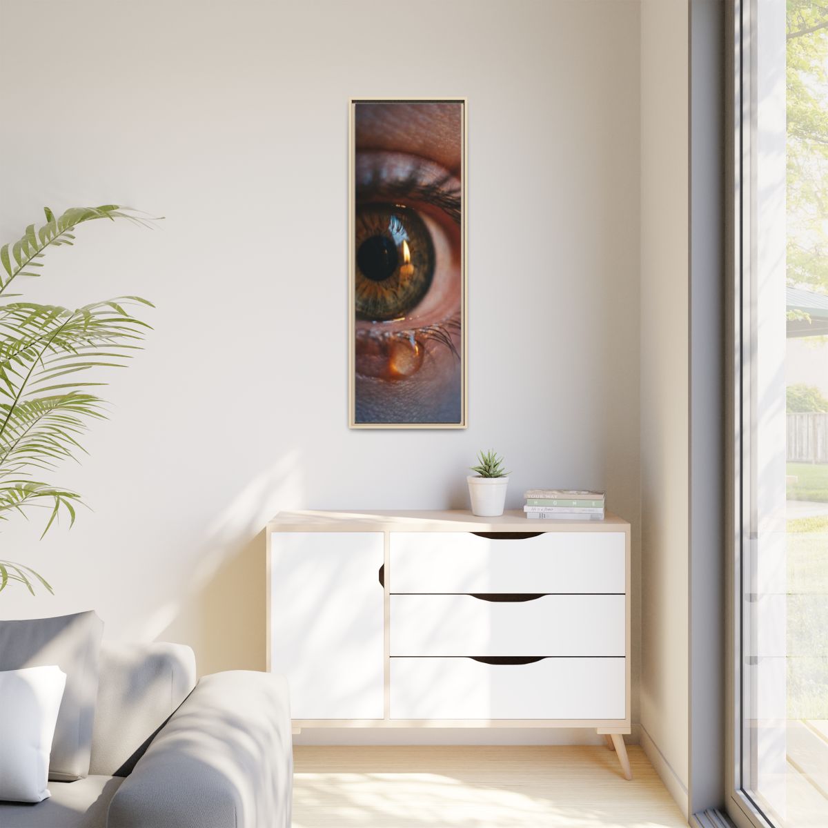 Matte Canvas, Framed - Amber Iris Reflection Fine Art Print...