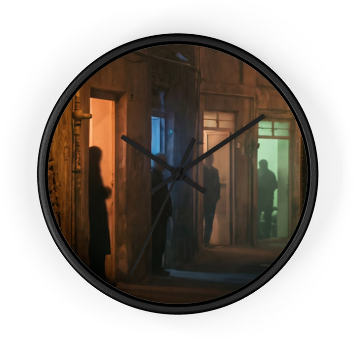 Wall Clock - Shadowed Alleyway Mystery Art Print