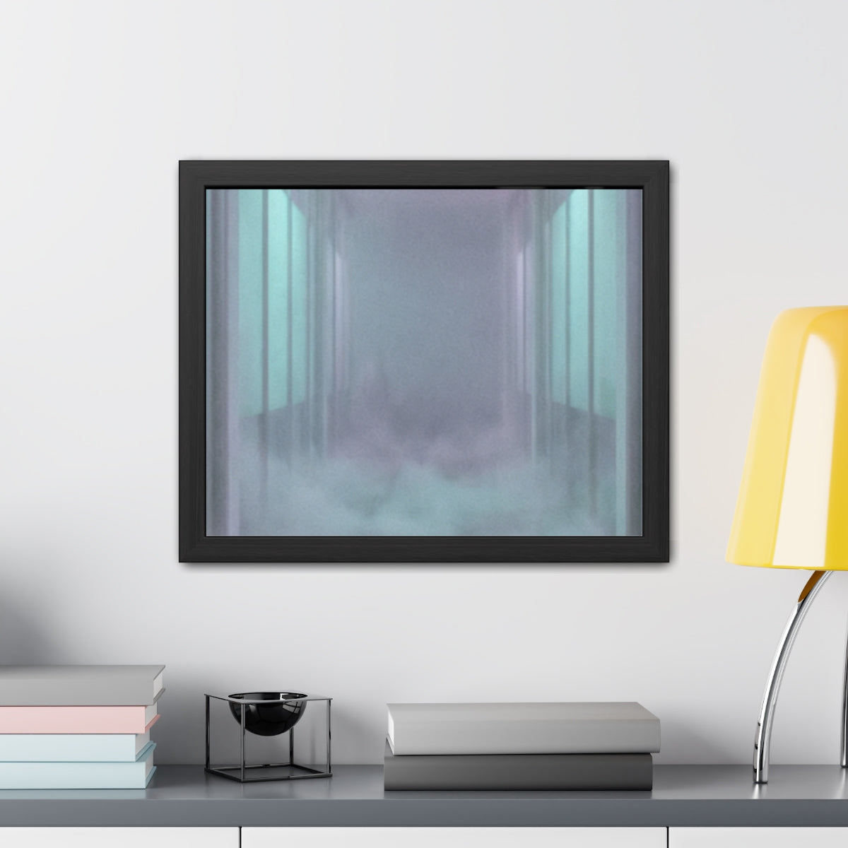 Framed Posters - Liminal Corridor Fog Art Print — Landscape...