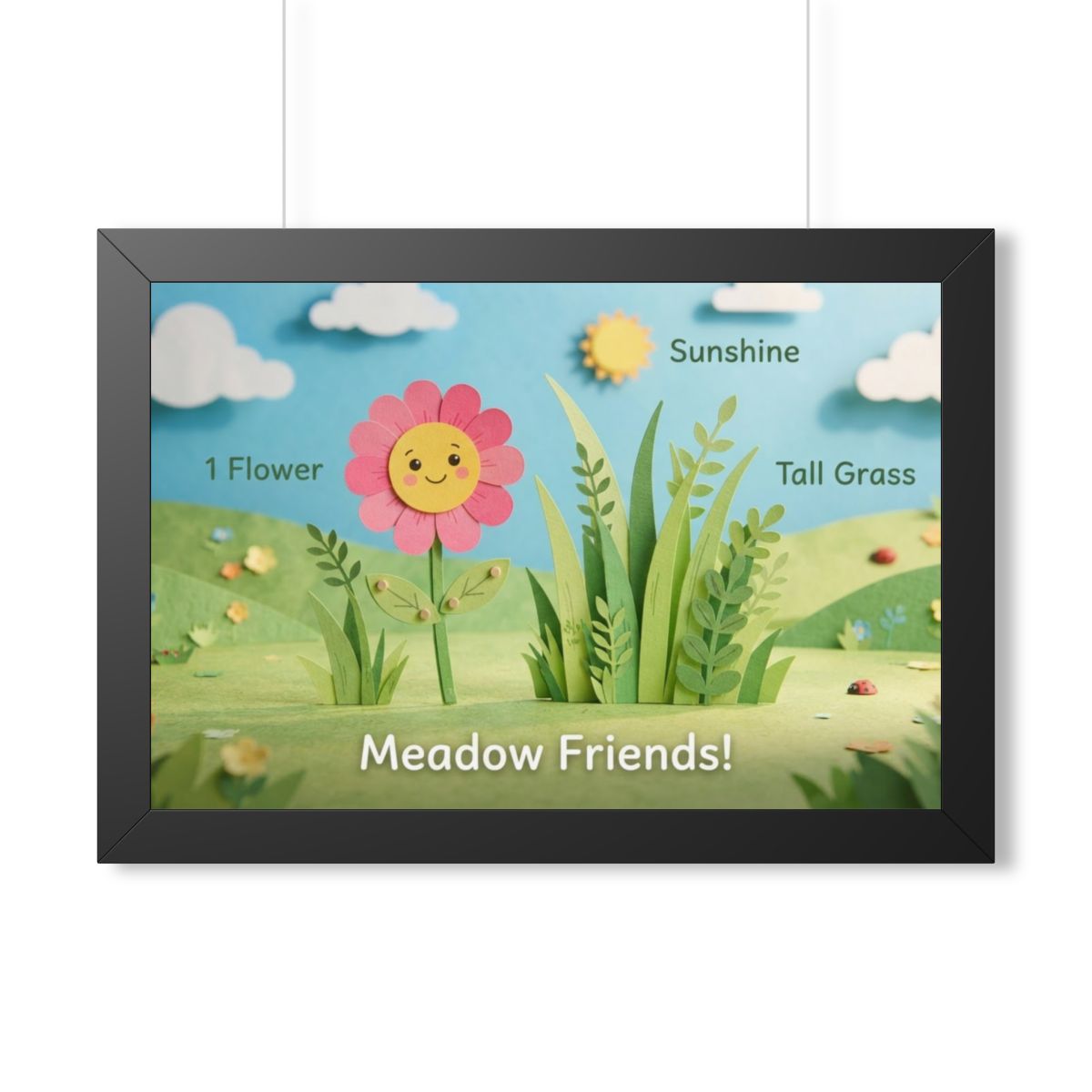 Framed Horizontal Poster - Meadow Vista — Black (14×11... |...