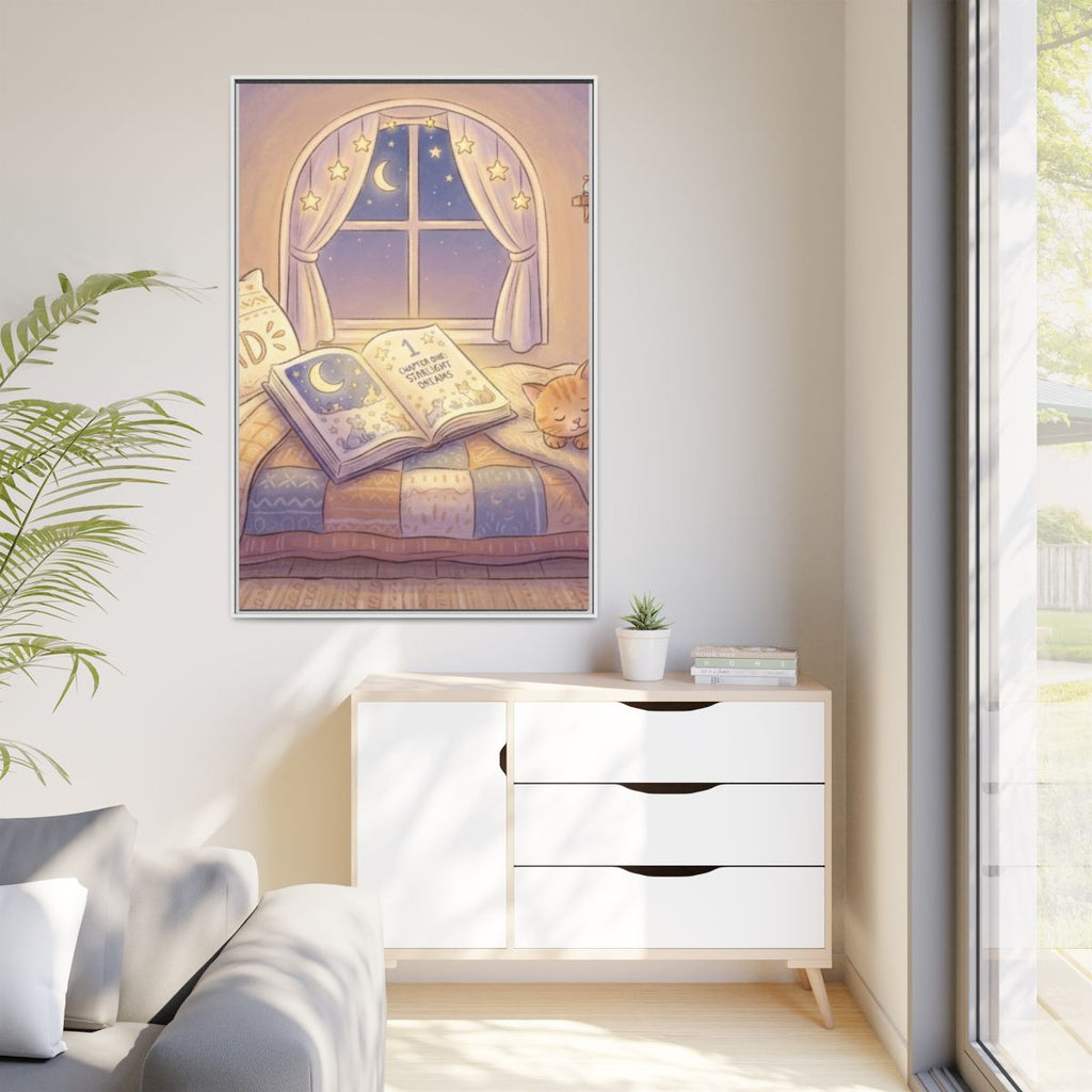 Framed Matte Canvas - Starlight Haven Slumber — White /... |...