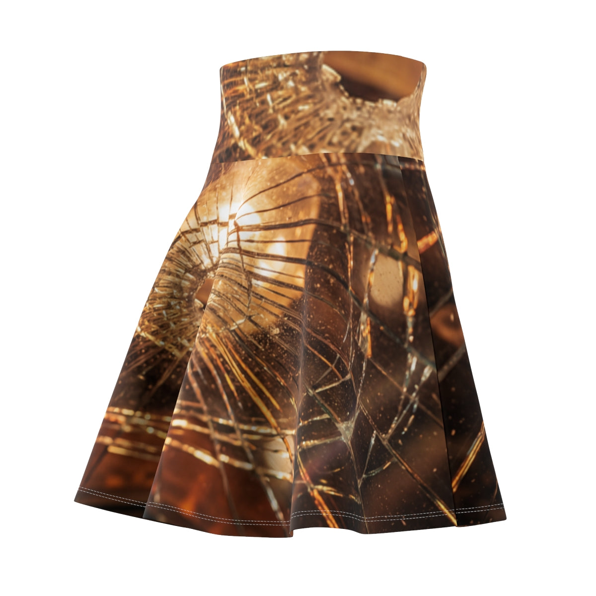 Women's Skater Skirt - Fractured Warmth - Moody Shattered......
