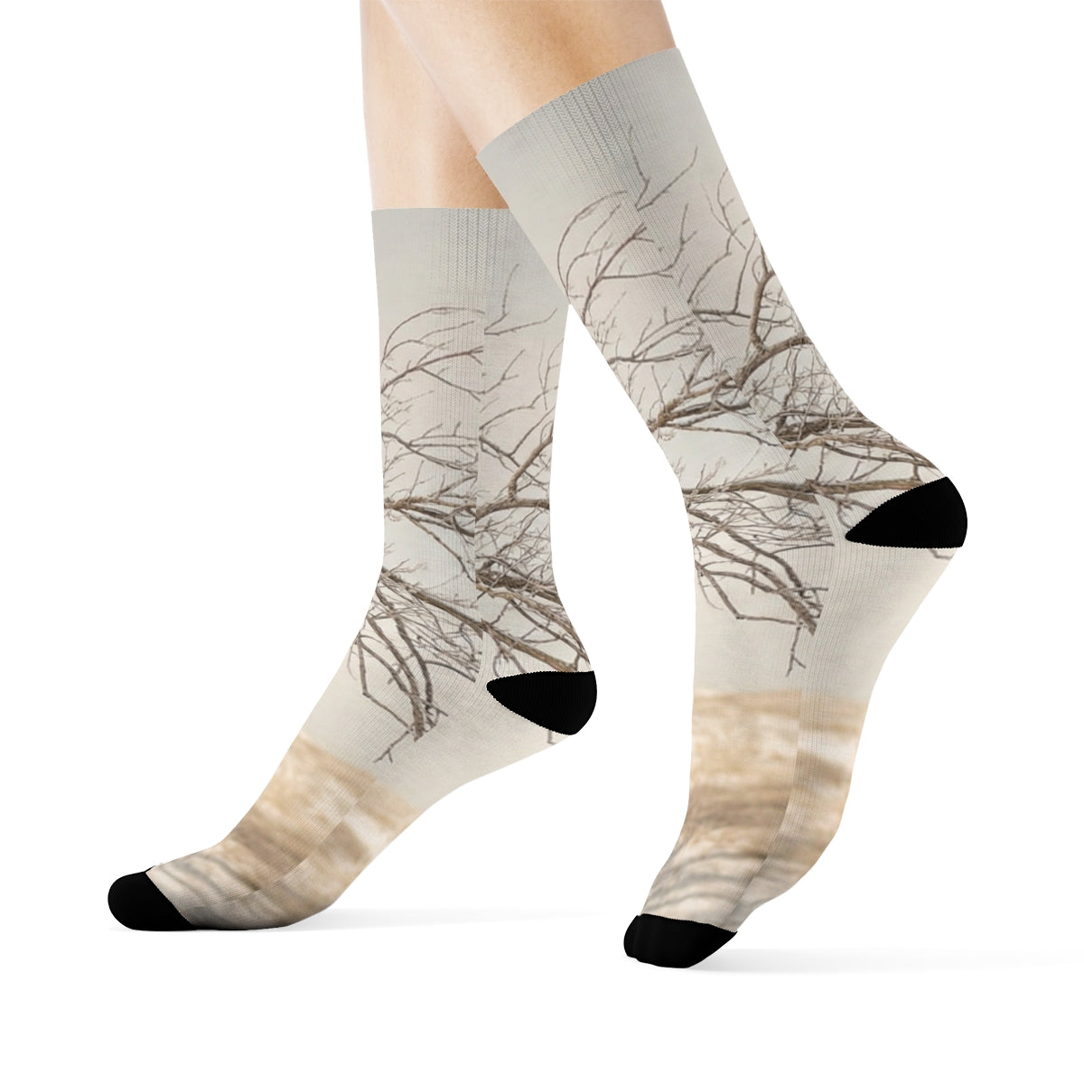 Crew Socks - Minimalist Winter Tree